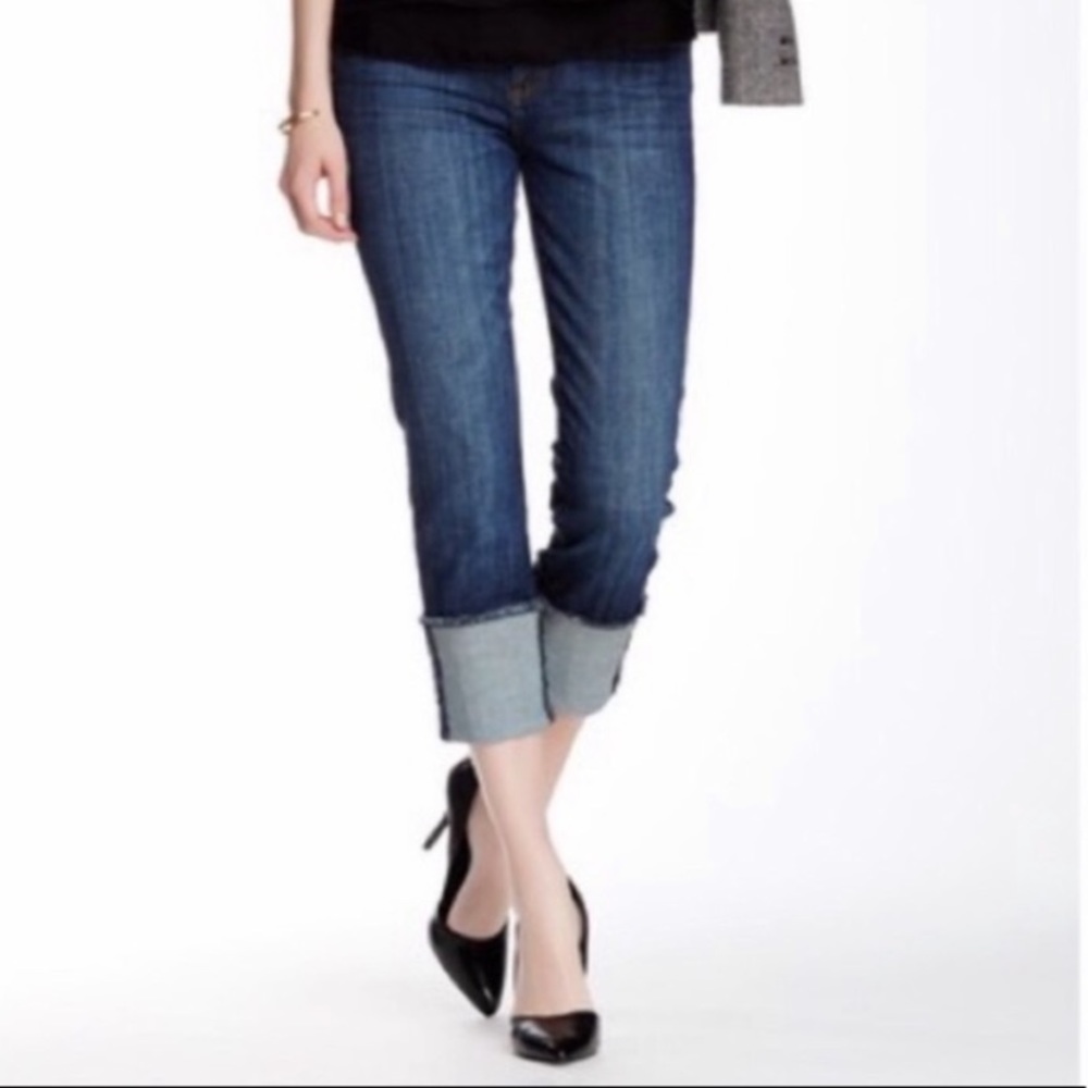 Kut Cameron Cuffed Straight Leg Cropped Jeans 8